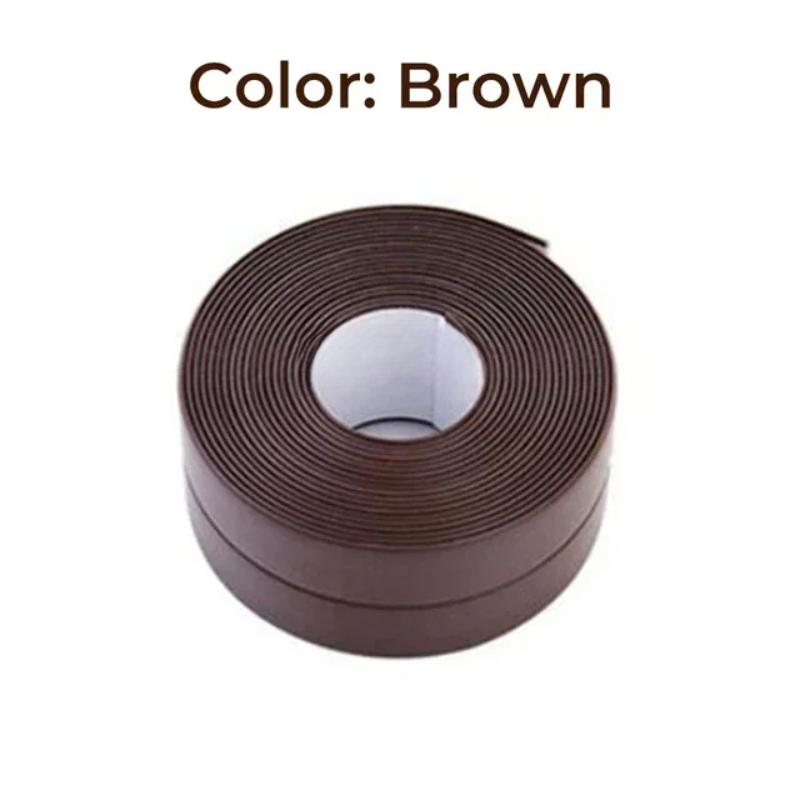 

1 рулон ПВХ уплотнительной ленты для ванной, туалета, кухни, самоклеящаяся водонепроницаемая наклейка на стену, устойчивая к плесени лента 3.8cm&3.2m коричневый
