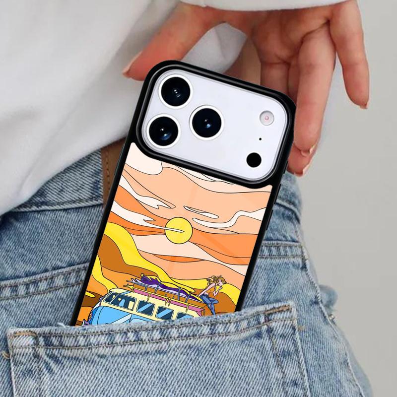 

Combi Van Surf Phone Case for iPhone 16e 15 14 13 12 17 Pro Max Plus Air 17pro Cover Coque iPhone 16 Plus