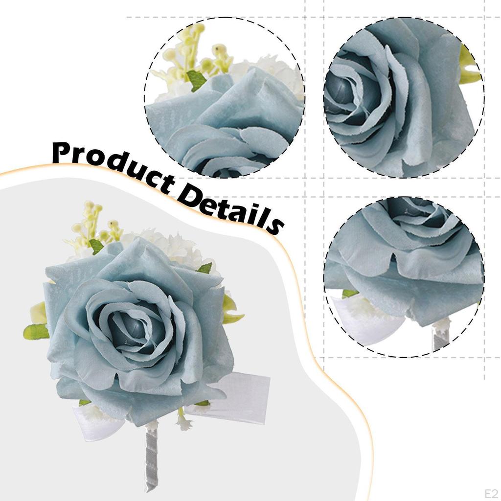 6x Düğün Yaka Çiçeği Yapay Çiçek Gelin Damat Romantik Dekor Damat