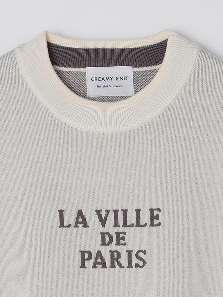 Ships Colors Creamy Logo Crew Neck Knit, Machine Washable, 216060008, Off-White, X-Large