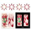 Elegant French Tip Glitters Press On Nail 48PCS Set Long Coffin Shape Snowman Christmas Theme Artificial Nail For Gift
