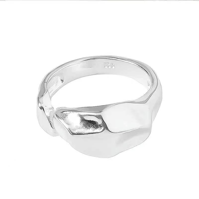Korean Style Women’s Geometric Irregular Open Adjustable Retro Ring
