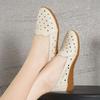 Real soft leather beef tendon sole hollow flat white shoes versatile lazy shoes soft sole non-slip Doudou shoes shallow single shoes women