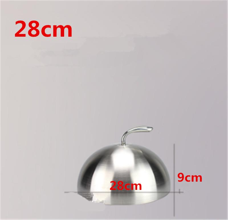 Golden and Stainless steel steak cover luxury western food covers thick iron plate cover 20cm to 28cm gold non-magnetic food lid