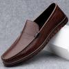 Fashion Casual Luxury Brand Men Loafers Genuine Leather Moccasins Light Breathable Dress Flats 2025 New Mens Shoes Mens Slip On Shoes