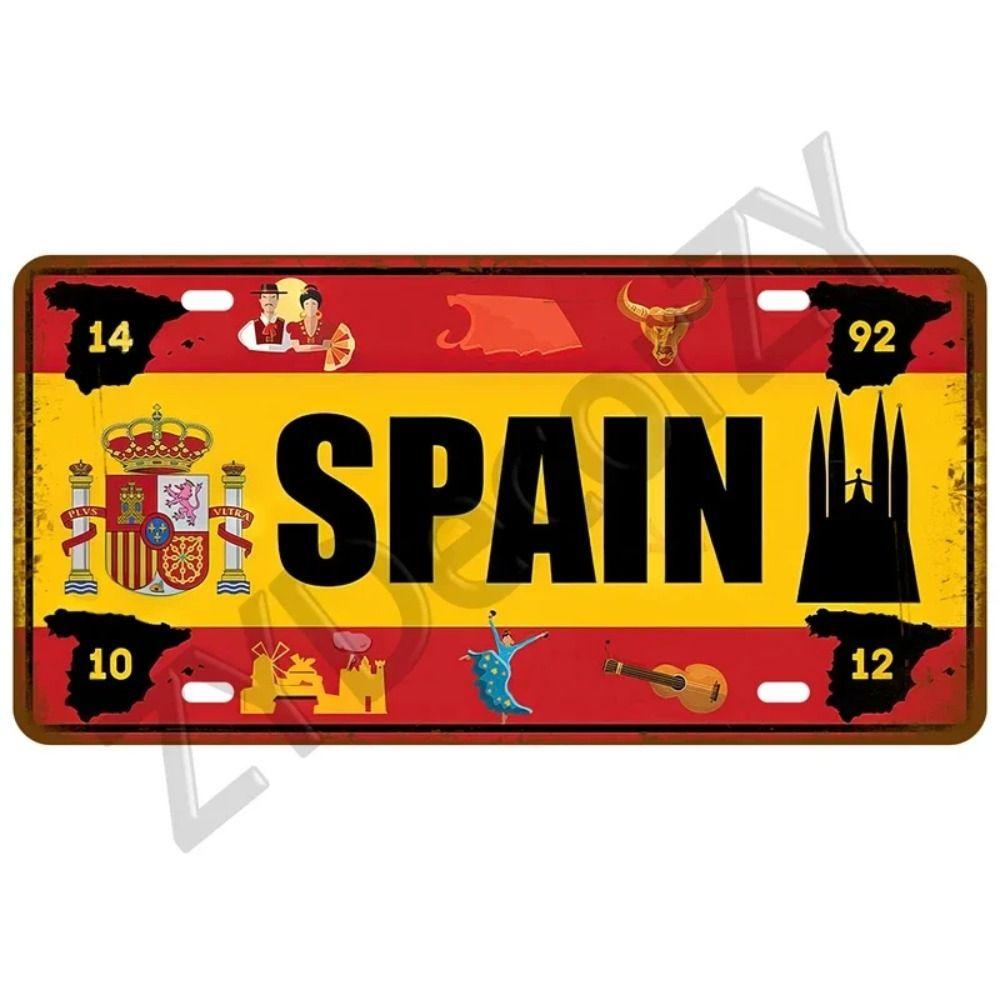 Retro Metal Tin Sign - Country License Plate for Home Bar Garage Man Cave Wall Decor