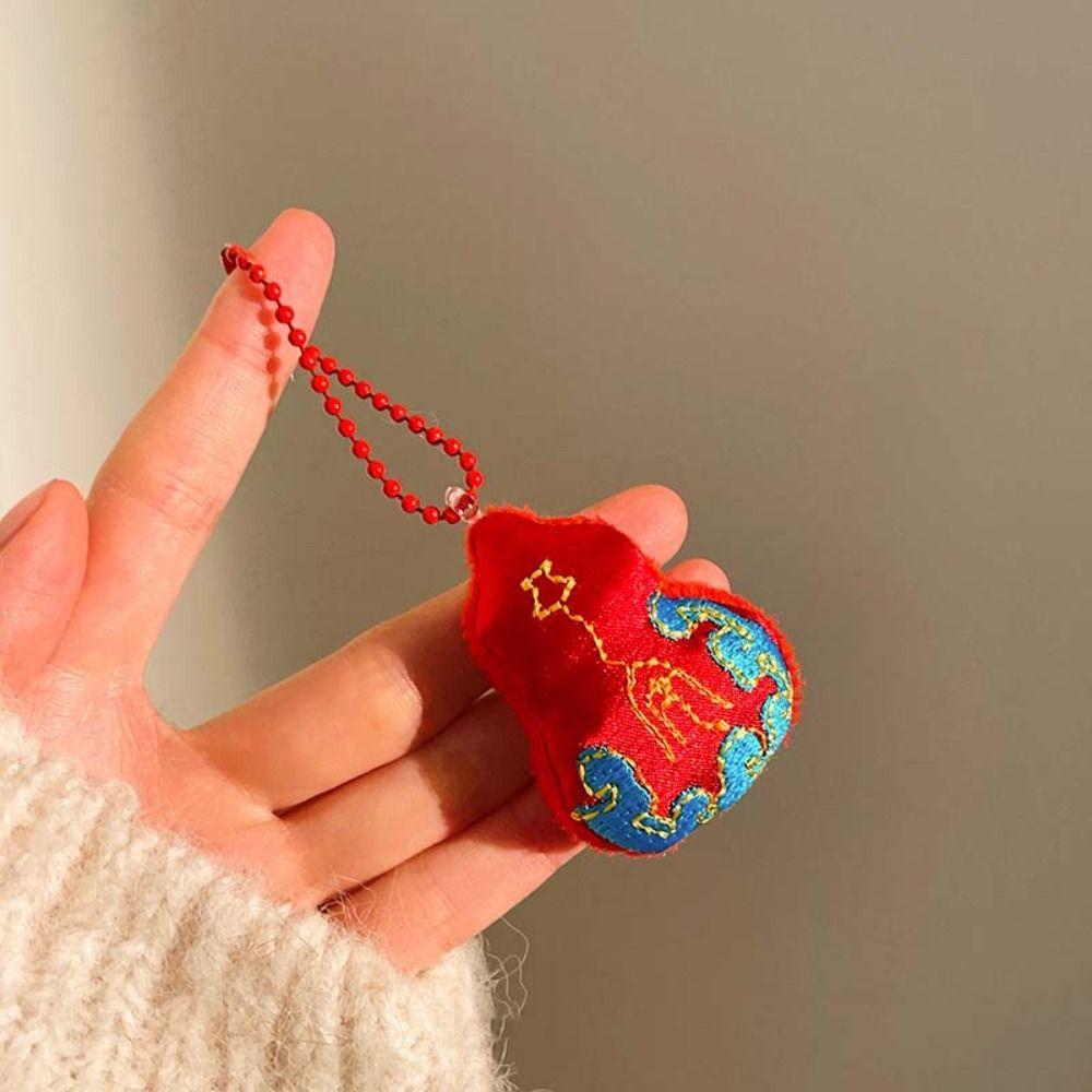 Lion Dance God of Wealth Pendant Cartoon Chinese New Year Keyring  Festive Decor