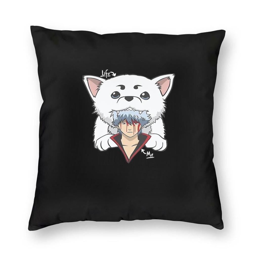 Gintama Gintoki Sakata Pillowcase Polyester Linen Velvet Printed Zip Decor Pillow Case Bed Cushion Cover