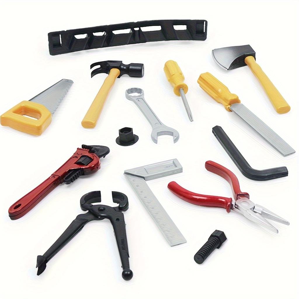 14pcs/set Mini Plastic Engineer Construction Repair Tool Kit Simulation Repair Drill Screwdriver Wrench Screw Hammer ZSY