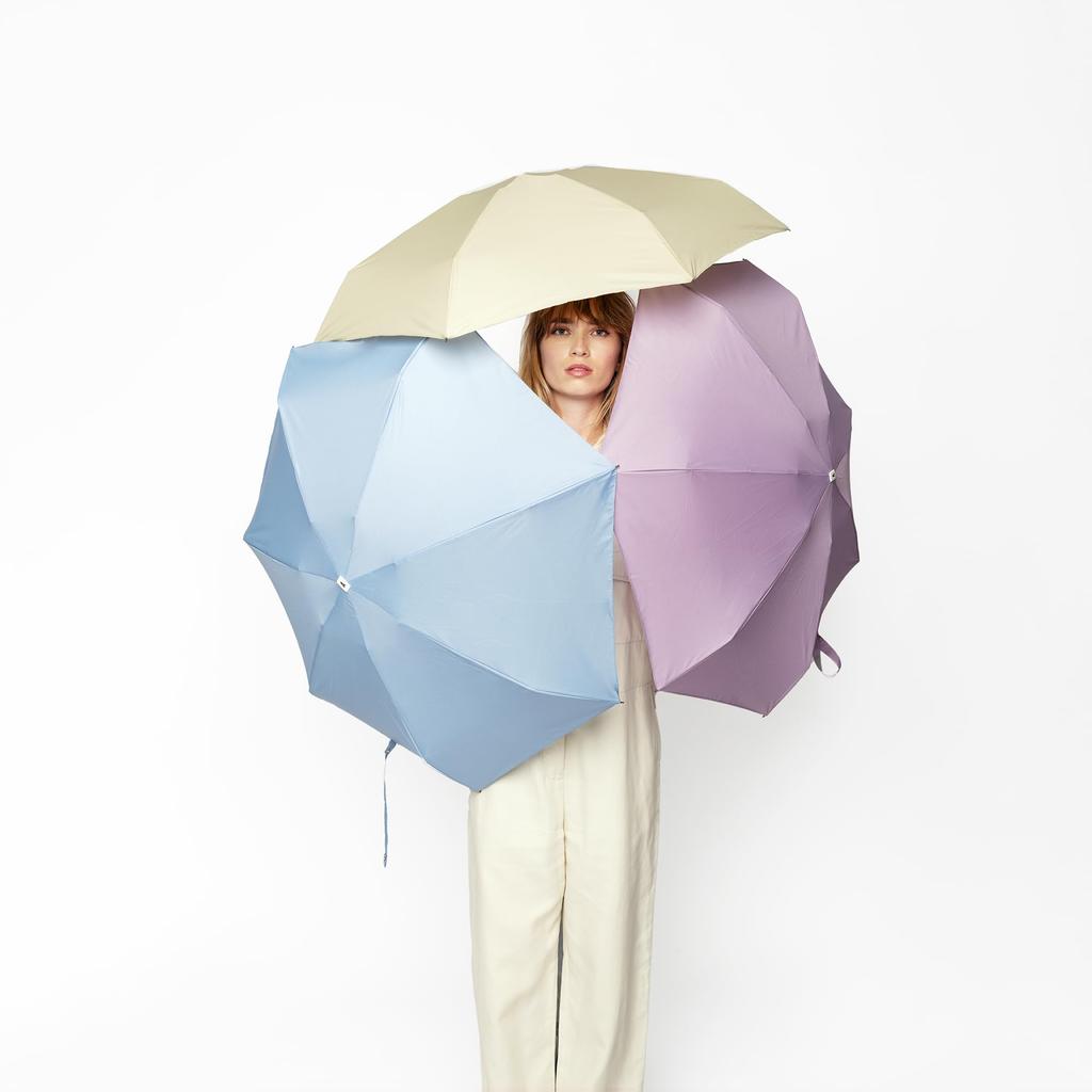ANATOLE Compact Folding Umbrella SOLID COLOURS 50cm Rib 85cm Elise Light Green Unisex Rain French Brand Length, Diameter, Umbrella, Lightweight,