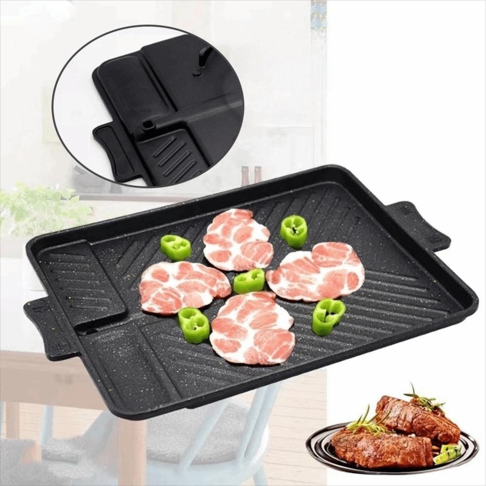 Non-stick Korean-style Barbecue Pan Rectangular Grill Tray Multifunctional Barbecue Plate Picnic