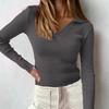 Elegant Long Sleeve Polo Shirt For Women With Pure Cotton Stripes And Slim Fit Design