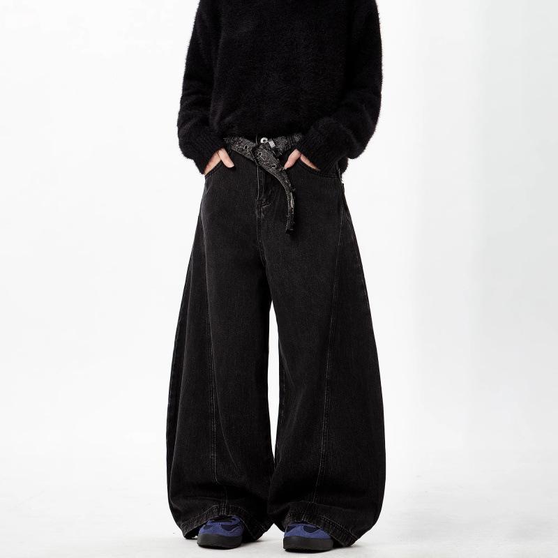 JYL Унисекс Прямые Джинсы Модные Однотонные Bootcut Весна Пара Повседневные Джинсовые Брюки L амарантовый