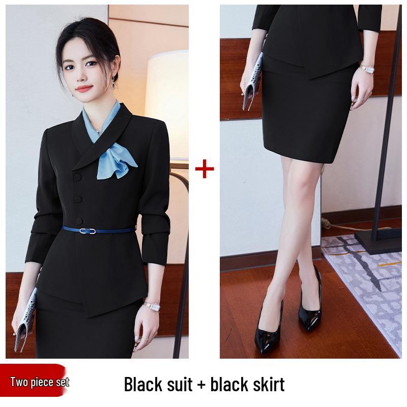 High-End Women's Professional Business Suit Set for Hotel Management, Housekeeping, Receptionist, and Salon Workwear