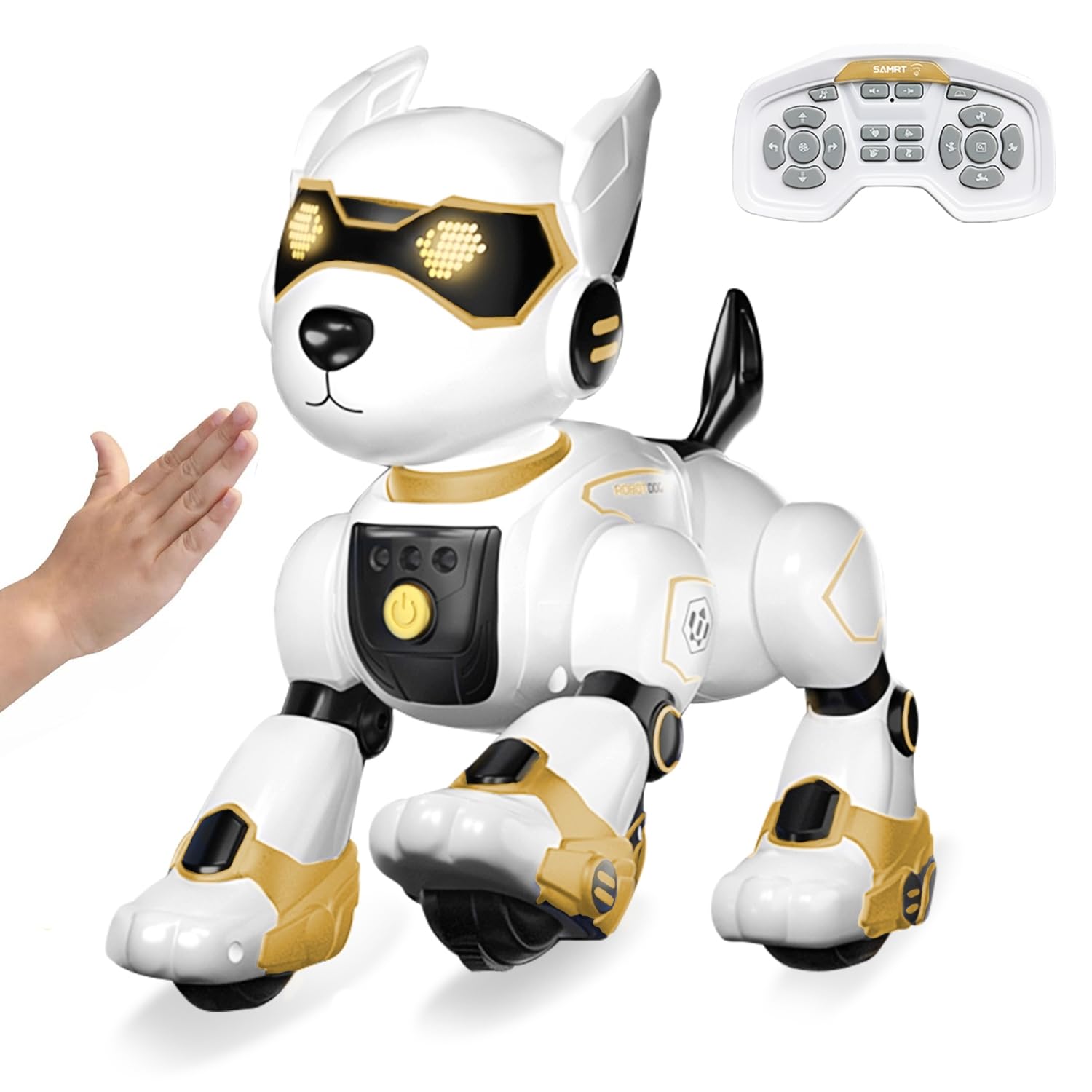 

Multifunctional Robot Dog Toy with Voice Easy English Animal Voice Gesture Touch Programmable and USB Electronic Elementary School New Christmas Gift золотой