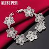 925 Sterling Silver Seven Flowers Bracelet Jewelry