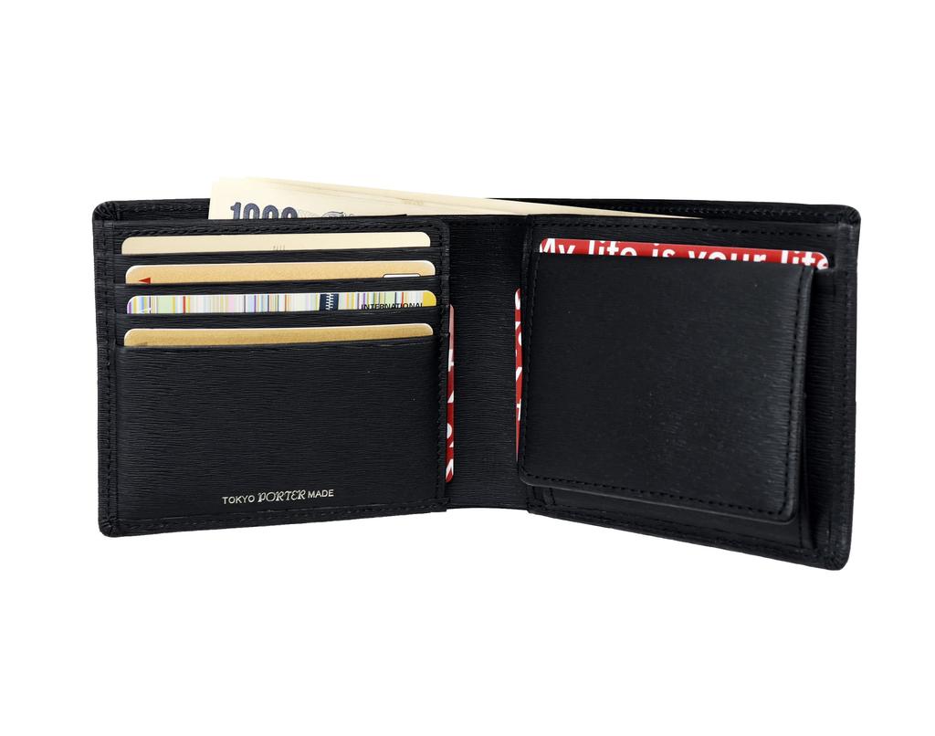 CURRENT Aktuální Peněženka Bifold Peněženka [Porter] (Pravá kůže, Černá)