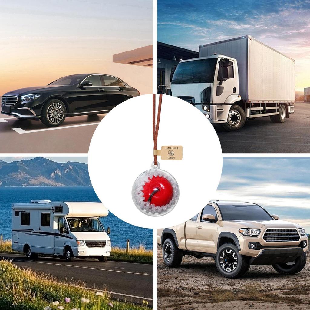 Car Christmas Ornament Cute Rearview Fruit Charm Portable Creative Car Charm For Vehicle Interior Christmas Tree Truck Women Men
