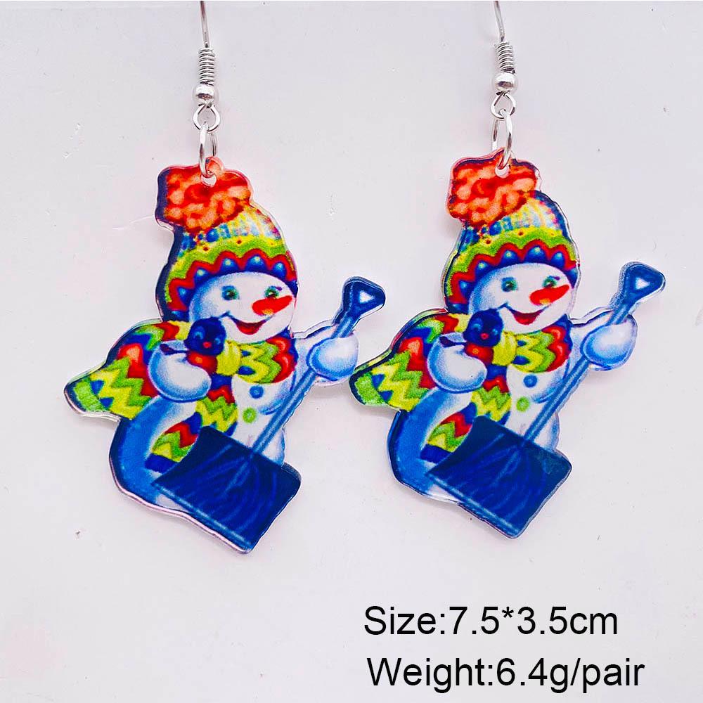

Cross-border Christmas Tree Snowman Gnome Earrings - Festive Acrylic Jewelry for Xmas & Teacher s Day