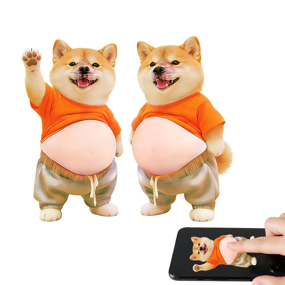 

2pcs 3D Shiba Inu Stickers Ultra-Soft Silicone Car Bumper Guard and Furniture Anti-Collision Stickers, Silicone Self-Adhesive