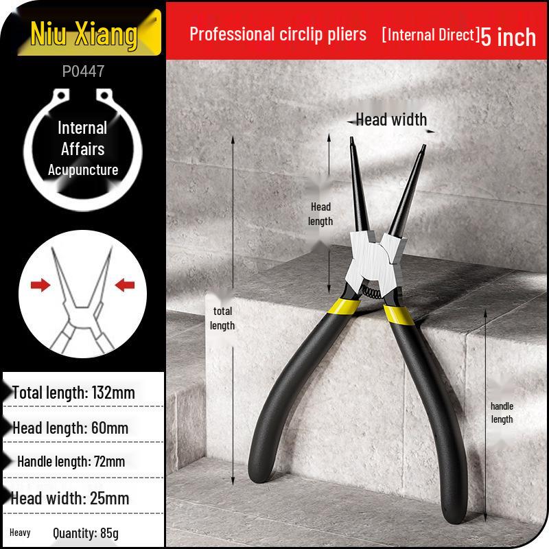 Industriequalität Gelb Doppelnutzungs-Sprengringzangenset für Innen- und Außensicherungsringe
