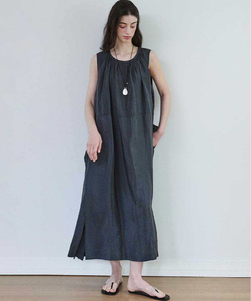 Marop 7106 Sleeveless Long Dress (Dark Gray)