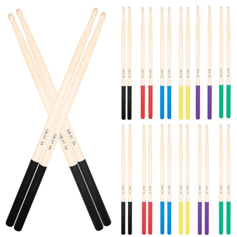 1Pair Nonslip Universals Drumsticks 5A/7A Maple Wood Drumsticks Simple Light Weight Drum Stick for Drummer, Beginner