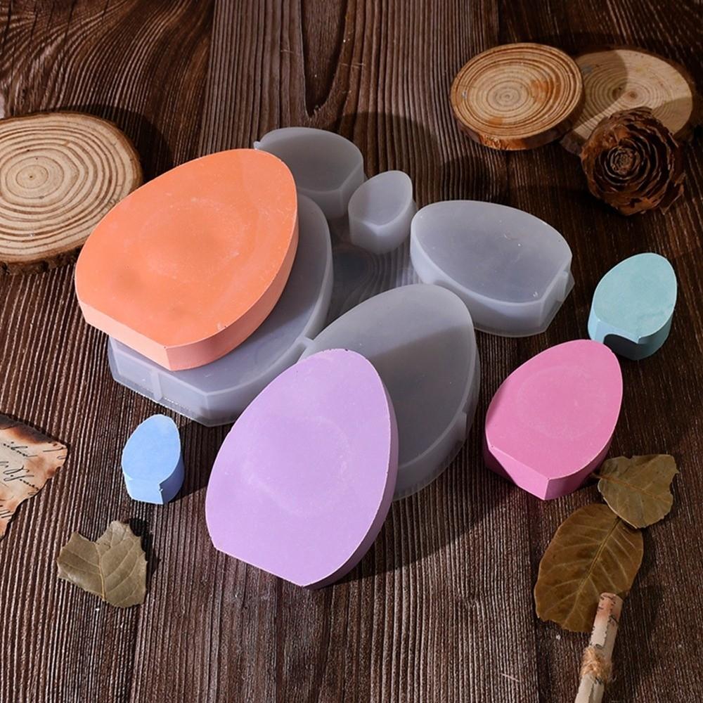 5 Cavity Easter Silicone Mold Heat Resistant Flexible Egg Candle Mold DIY Crafts Non-Stick Epoxy Resin Mold Home Decoration