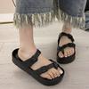 Ladies' EVA Casual Simple Buckle Flat Heel Thick Sole Set for Wearing One Word Slippers In Large Size