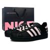 adidas Originals Superstar 2 Lazo Rosa Resistente a la Abrasión Zapatillas de Skate de Caña Baja Unisex Negro Rosa JI0079(Team865-SBOX)