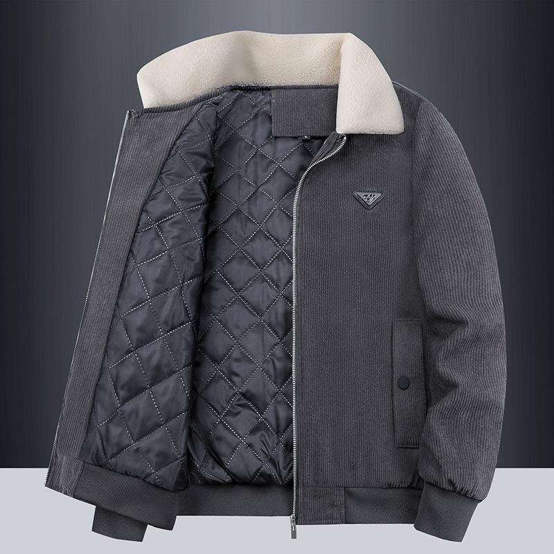 

Куртка мужская пальто модная теплая плюшевая толстая хлопковая куртка кашемировая хлопковая куртка с лацканами XXXXXL шифер серый