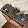 Luxury Magnetic Folding Stand Holder For Magsafe Case for iPhone 17 16 15 14 13 12 11 Pro Max Plus Matte Translucent Back Cover
