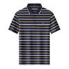 MONTAGUT Men's Silk Blend Striped Short Sleeve Polo Shirt