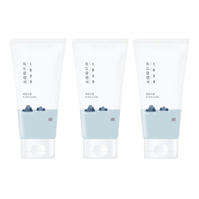 ROUND LAB 1025 Dokdo Cleanser, pH-ausgleichende koreanische Gesichtswäsche mit Tiefseewasser, sanfter schäumender Reiniger für empfindliche Haut – 150 ml