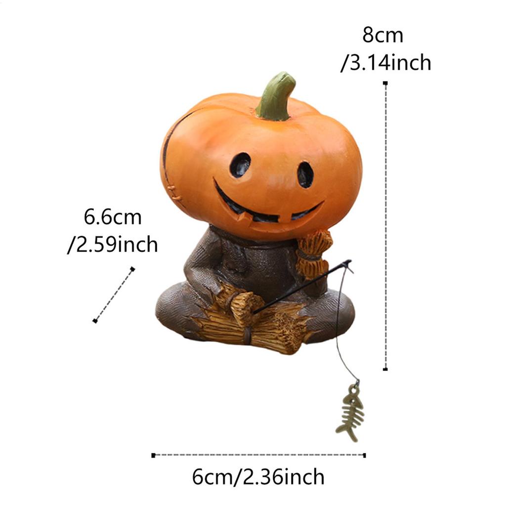 Pumpkin Decorations Miniature Pumpkin Garden Statues Figurines Resin Statue Miniatures Sculpture Halloween Decorations For Home