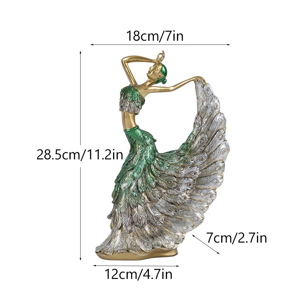 Europäischer Stil Pfauentänzer Harz Ornamente Kreatives Design Eingangsbereich Zuhause Geburtstag Hochzeit Tanzraum Beste Geschenkidee