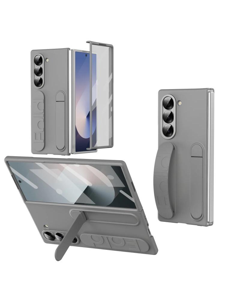 Originale Kratzfeste Handyhülle für Samsung Galaxy Z Fold 7 6 5 4 3 5G Ständer Gehärtetes Glasfolie Silikon Griff Schutzhülle