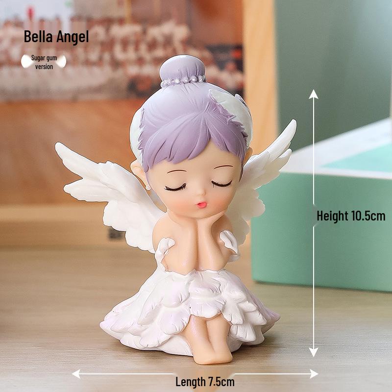 Vinyl Bella Ballerina Engel Figur: Niedliche Autodeko & Kuchenaufsatz white