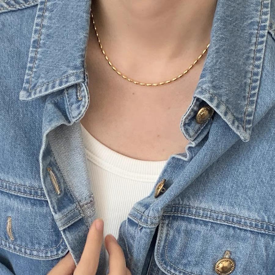 Simple Temperament Golden Beanie Necklace Female