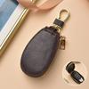 Large Capacity Leather Key Case Zipper Closure Keychain Holder Stylish Car Key Bag  Unisex