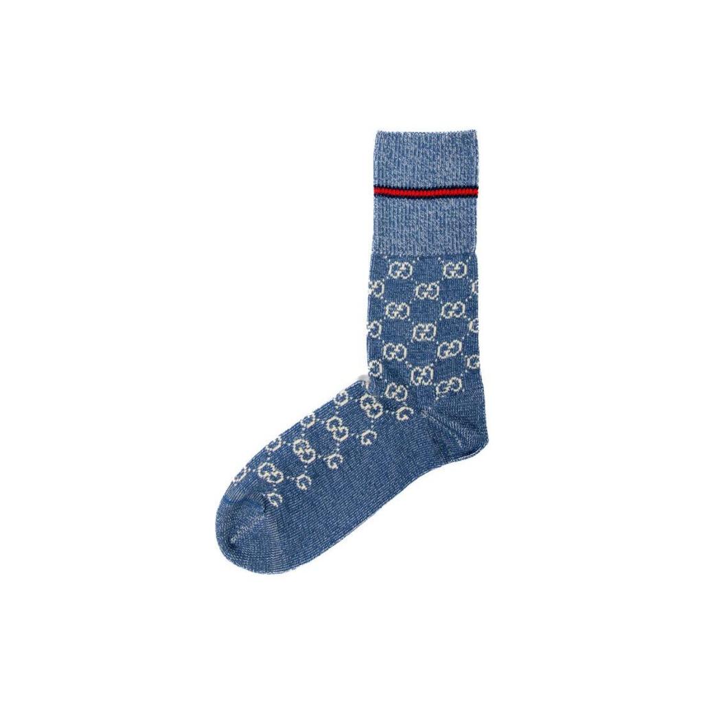 GUCCI SS23 Crew Socks Unisex 1 Pack Blue 572266-4G056-4178