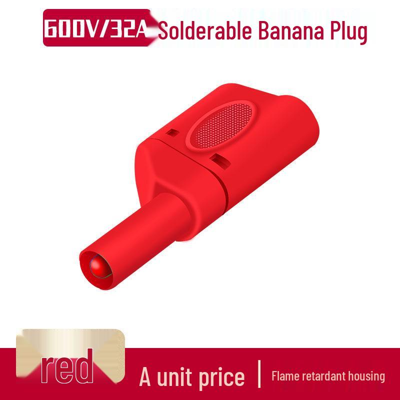 4mm Stackable Safety Banana Plug with Socket, Solder Type