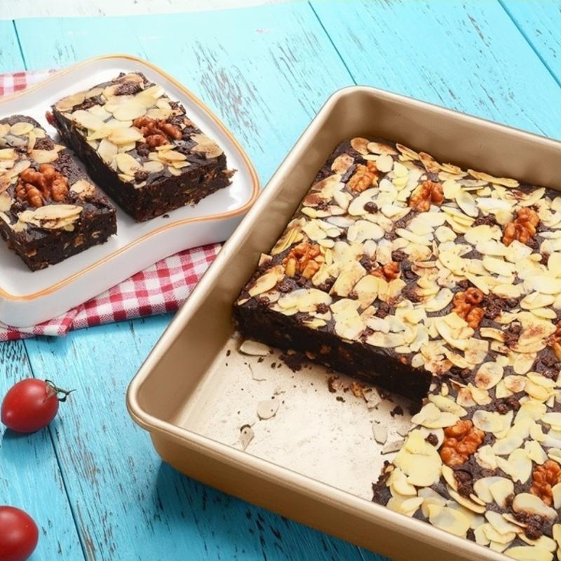 Nonstick Gold Rectangular Baking Pan Multisize Molder Bakeware Cake Brownie Large Rectangle Baking Tray Set