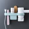 New No Drilling Bathroom Shelf Wall-mounted Space-saving Hair Dryer Holder Plastic Storage Shelf Storage Shelf Home