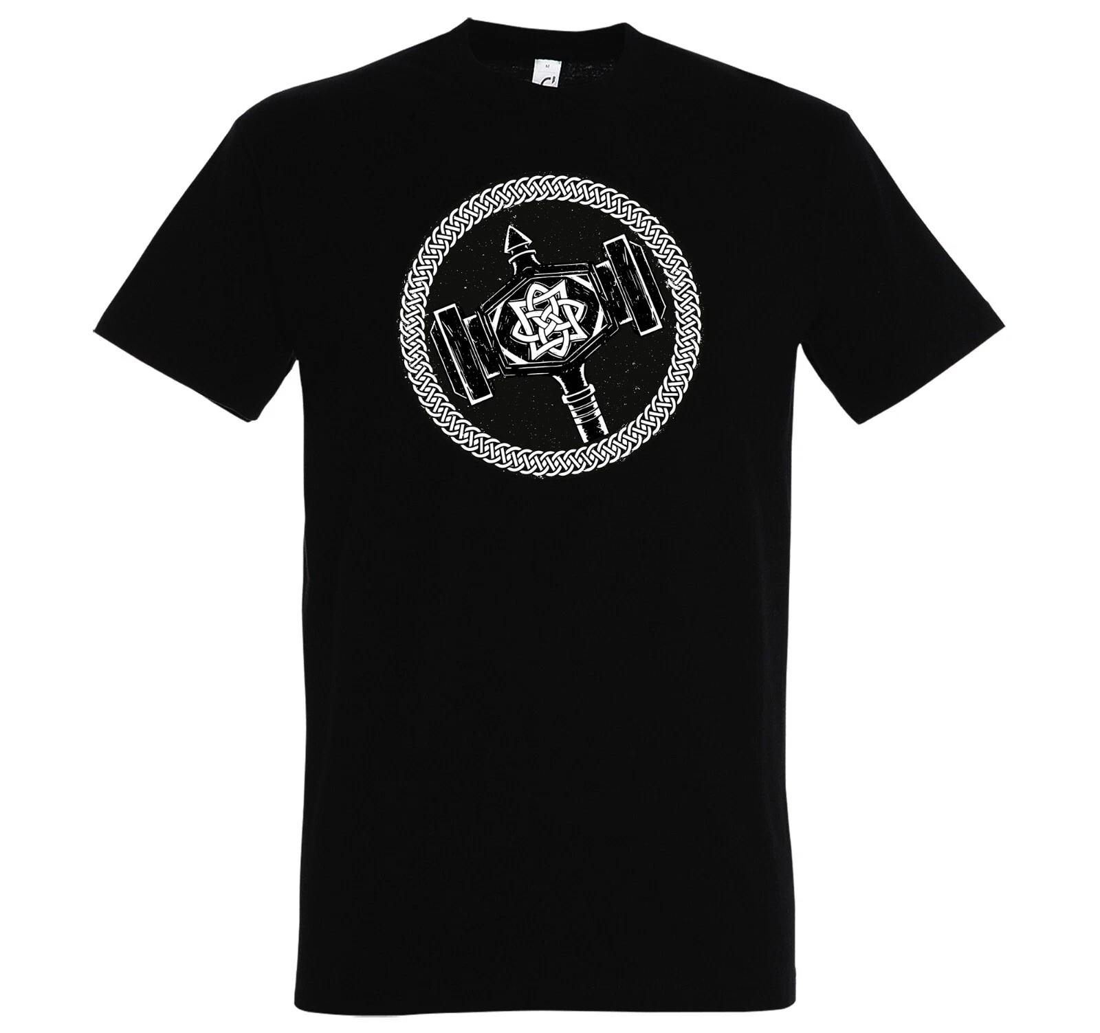 

Viking Hammer Gods Fans Vintage Look Germans Runes America Fun Mens T-Shirt L