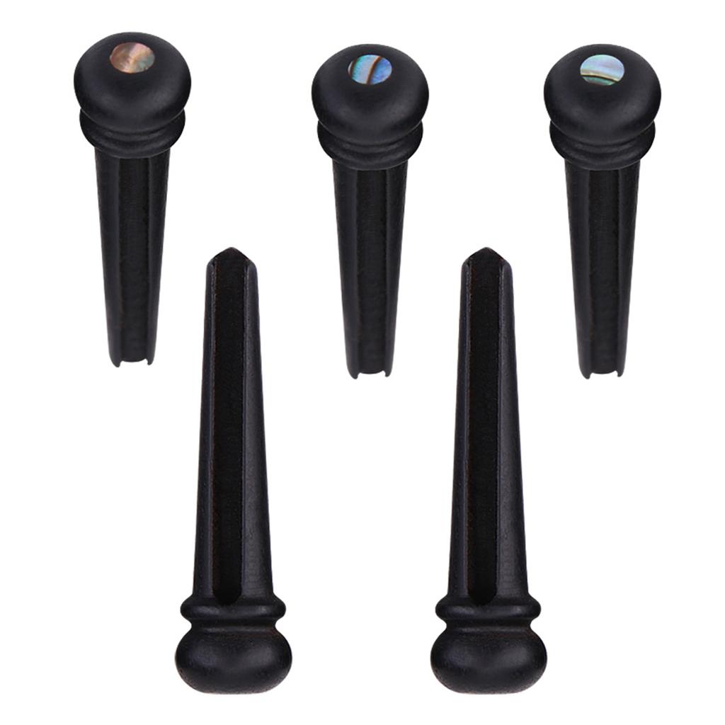 6Pcs Ebony Bridge Pins With Abalone Shell for Acoustic Folk Guitar Guitars Accessories