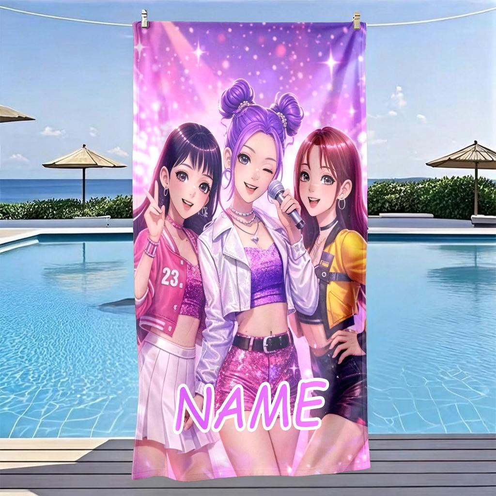 Personalized Beach Towel Custom Name/Logo Oversized Microfiber Quick-Dry Towel Summer Party Gift for Beach Swimming Bath Sports