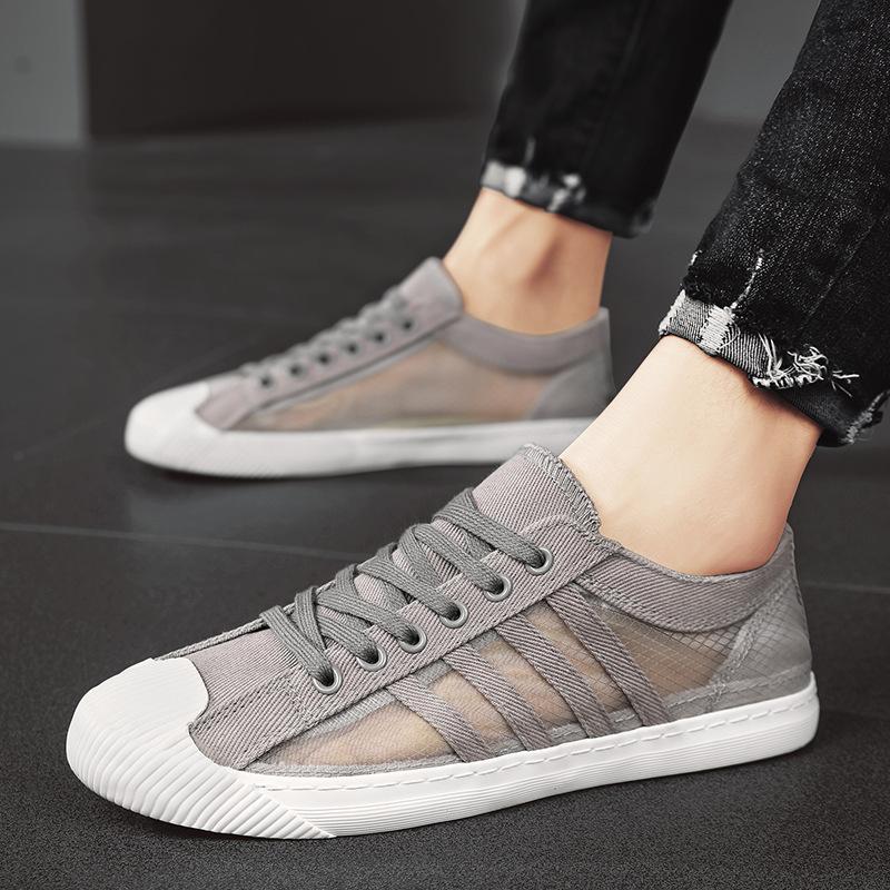 

Кеды скейтбордические с верхом из ткани «ледяной шелк», летние дышащие мужские, студенческие уличные универсальные парусиновые, повседневные 44