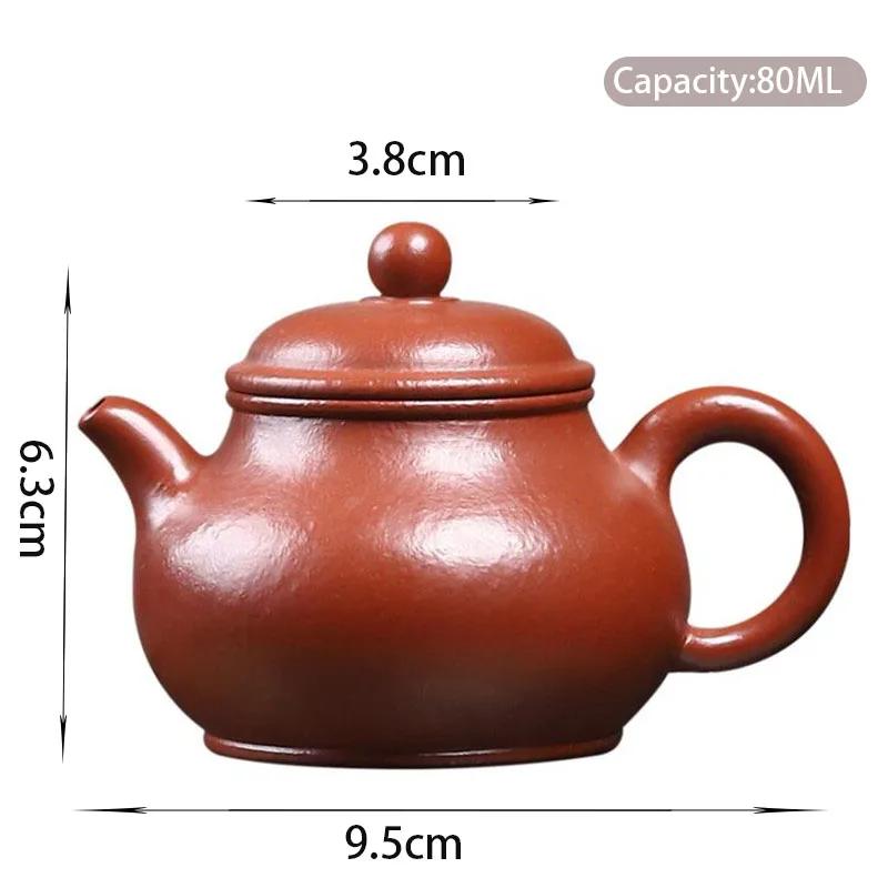 

80ml Small Capacity Chinese Yixing Purple Clay Teapot Kettle Beauty Tea Infuser Famous Handmade Tea Pot Authentic Zisha Tea Set