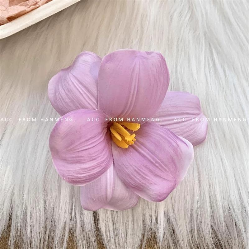 

Spring Summer New Fresh PU Tulip Flower Hair Clip Side Bangs High-end Vacation Photography Accessories Headwear